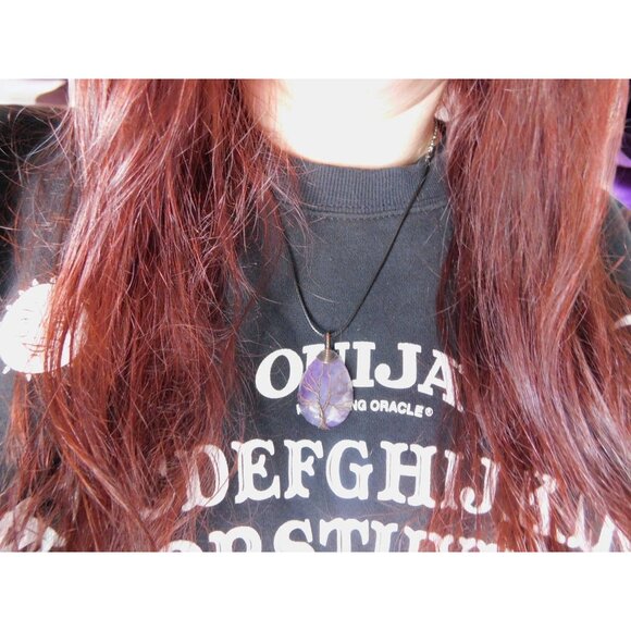 Amethyst Tree of Life Pendant Necklace Healing Crystal Jewelry 18" Cord - Picture 11 of 11